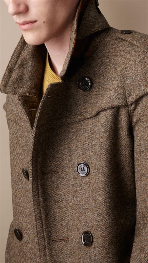 burberry mens tweed coat|Men’s Coats .